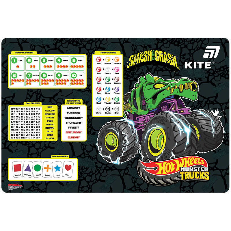 Підкладка настільна, 42,5x29см, PP Hot Wheels HW26-207-2 Kite