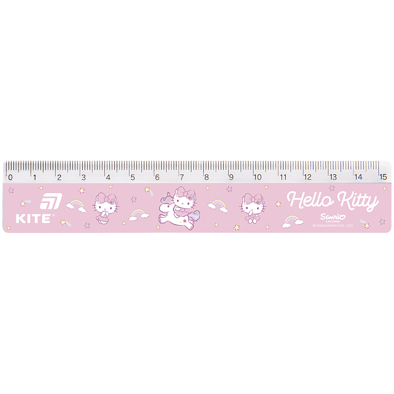 Лінійка пластикова, 15см. Hello Kitty HK26-090-2 Kite