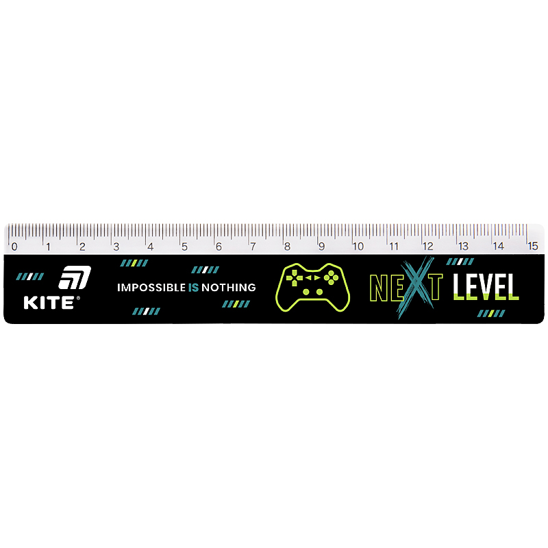 Лінійка пластикова, 15см. Next Level K26-090-2 Kite
