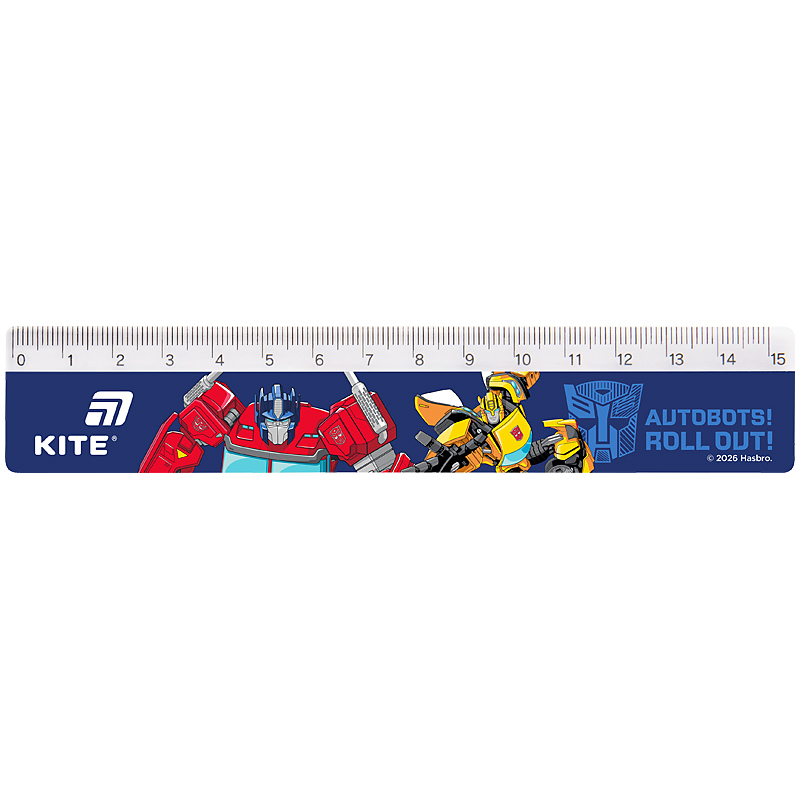 Лінійка пластикова, 15см. Transformers TF26-090 Kite