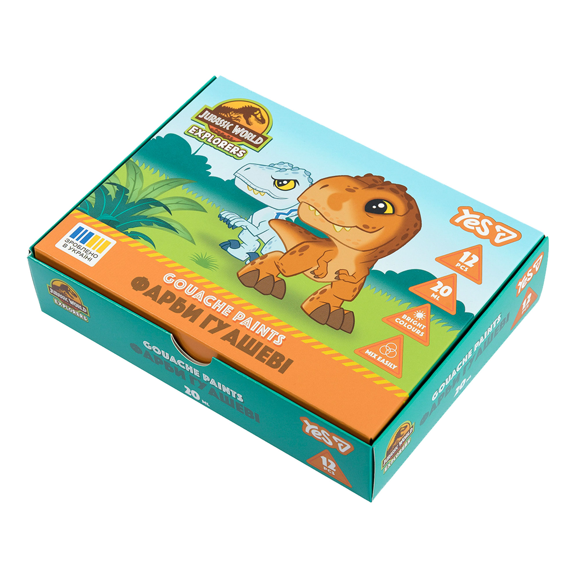 Фарби гуашеві Jurassic World.Kids 12 кол. 20 мл, 230443 YES