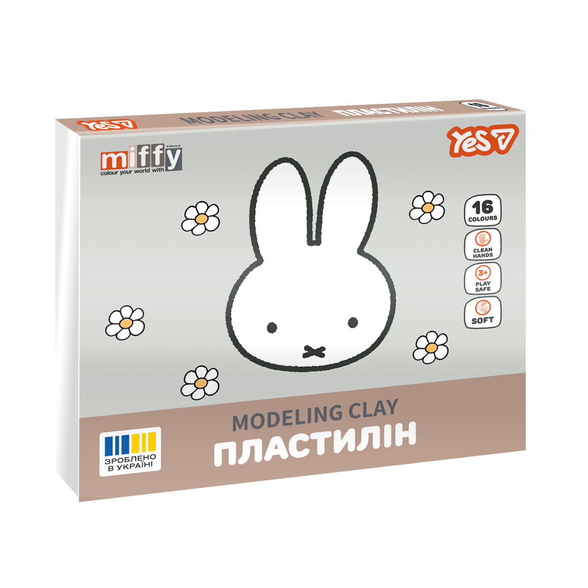 Пластилін YES Miffy, кор., стек, 16 кол, 320г, 540720