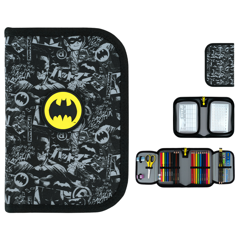 Пенал Kite 1 від., 2 відв., з наповненням DC26-622H DC Comics