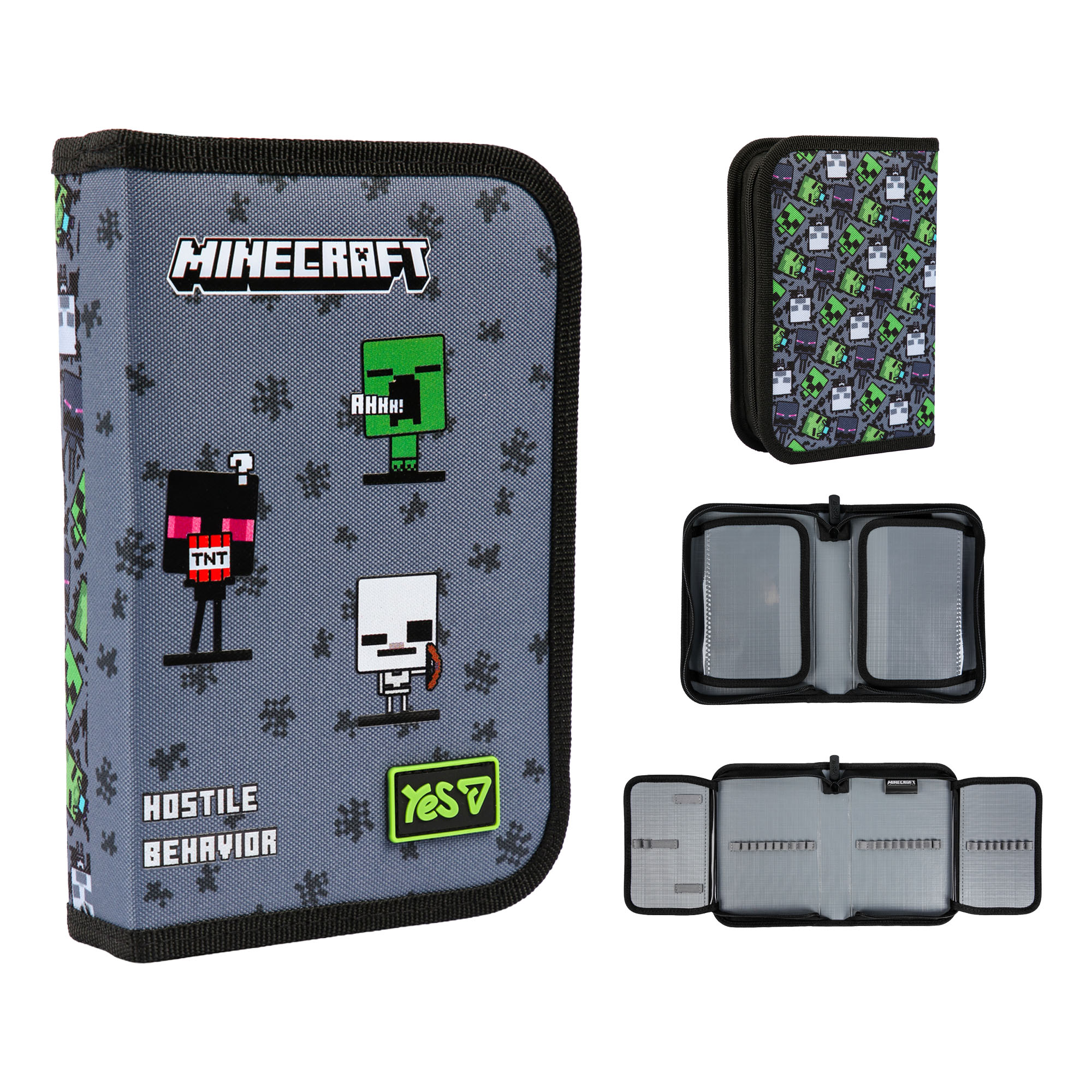 Пенал твердий YES одинарний з двома клапанами HP-04 Minecraft Reality 533744