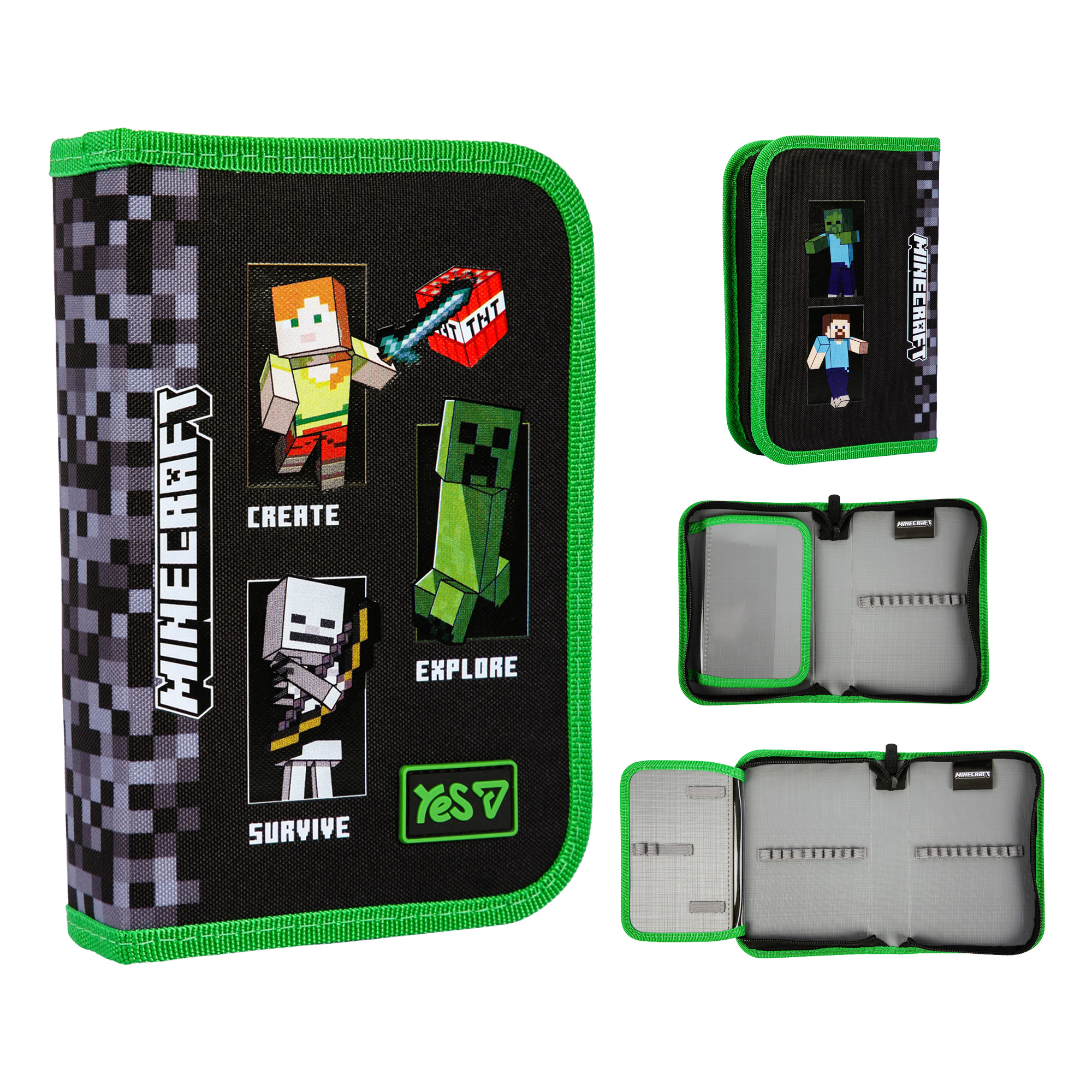 Пенал твердий YES одинарний з клапаном HP-03 Minecraft Reality 533733