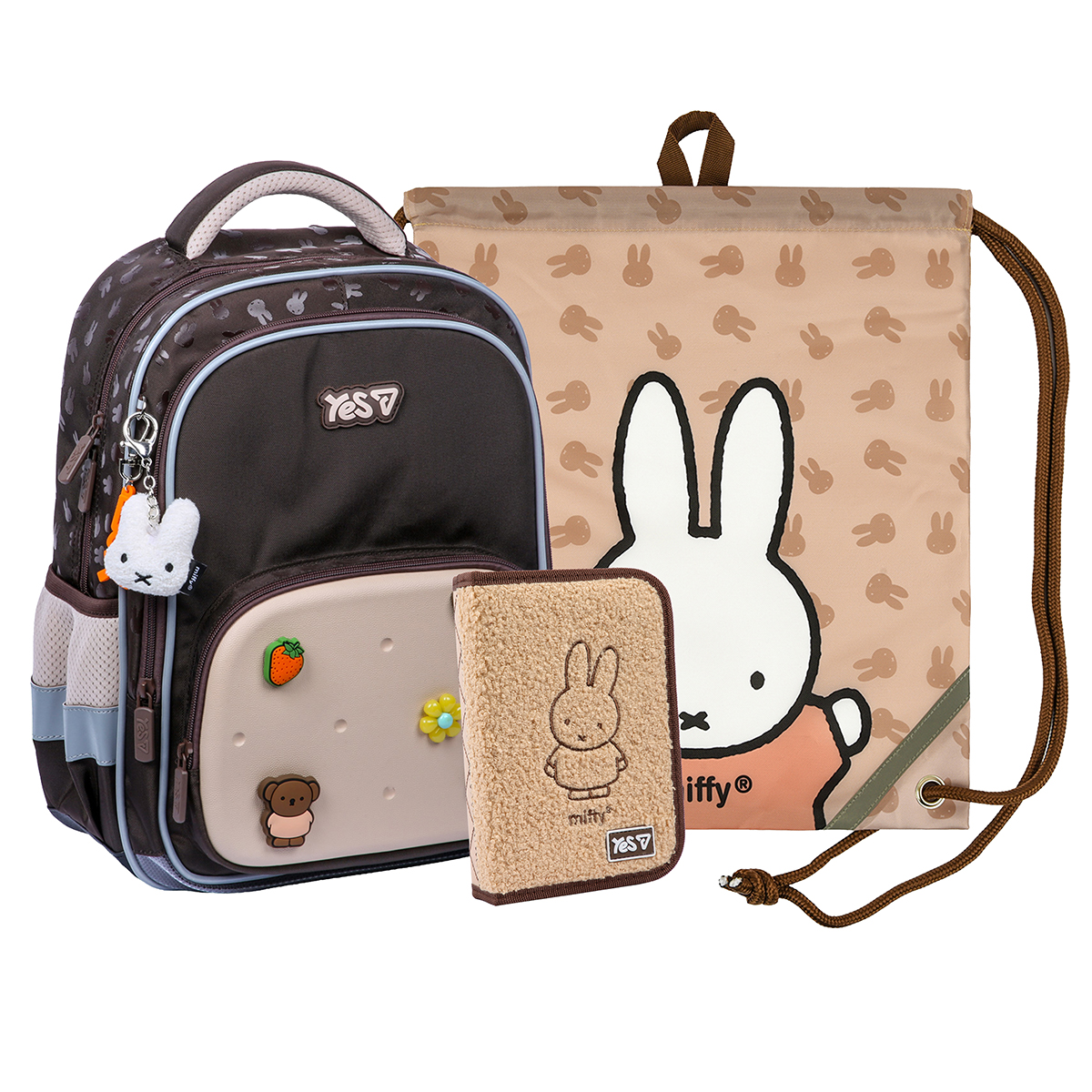Набір колекційний YES S-72M Miffy Bunny, рюкзак, пенал і сумку для взуття, 550709