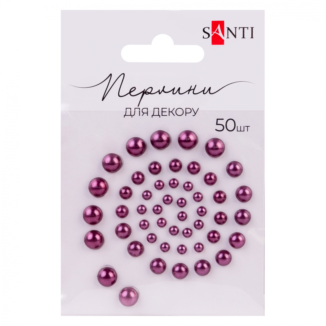 Перлини SANTI самоклеючі стигла вишня, 50 шт., 740188 Santi
