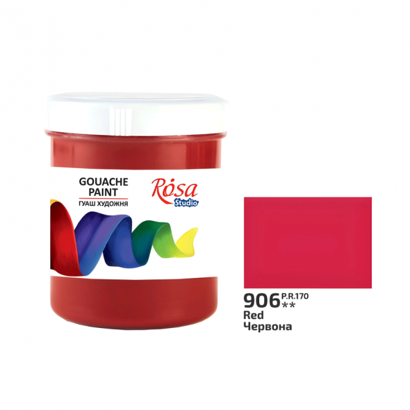 Фарба гуашева, Червона, 100 мл, ROSA Studio
