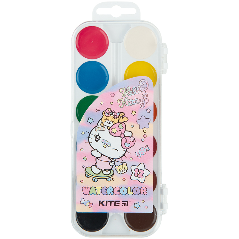 Фарби акварельні, б/п, 12 кол. Hello Kitty HK23-061 Kite