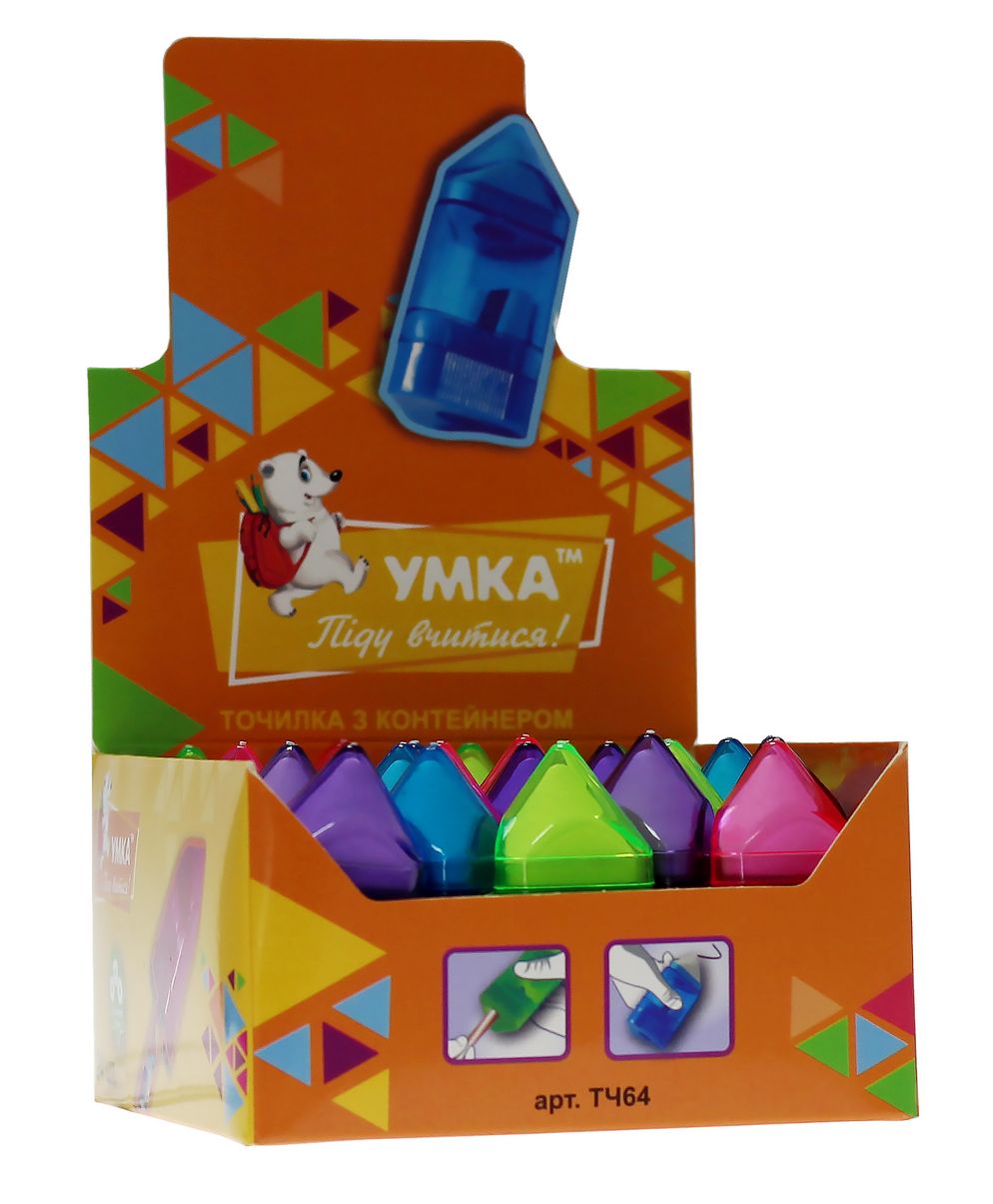 Точилка з контейнером + ластик, ТЧ64, Умка
