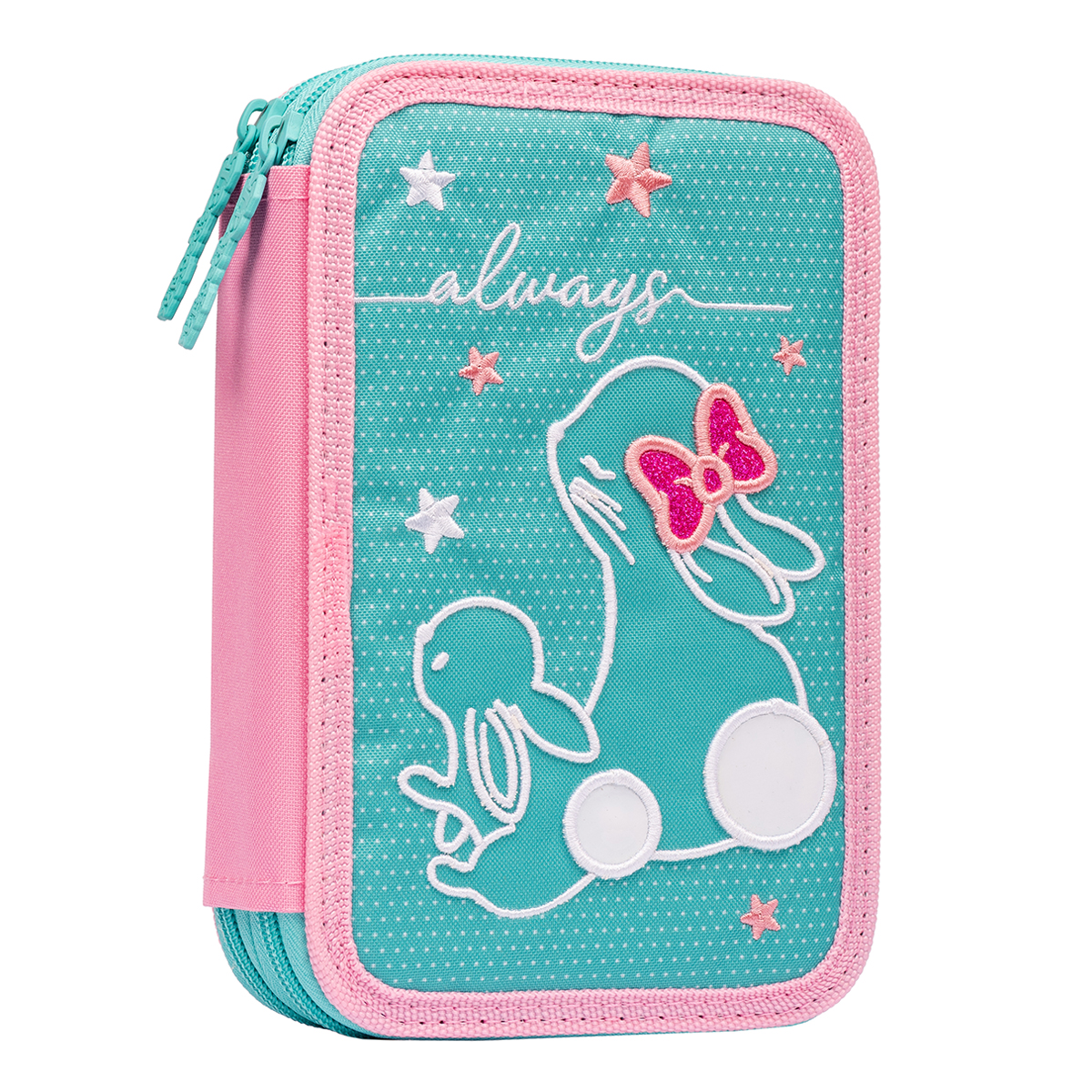 Пенал твердий 1Вересня подвійний HP-01 Bunny, бірюзовий 532952