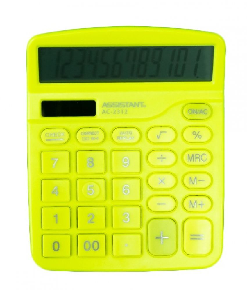 Калькулятор настільний, 12 розрядів, AC-2312, Assistant (yellow)