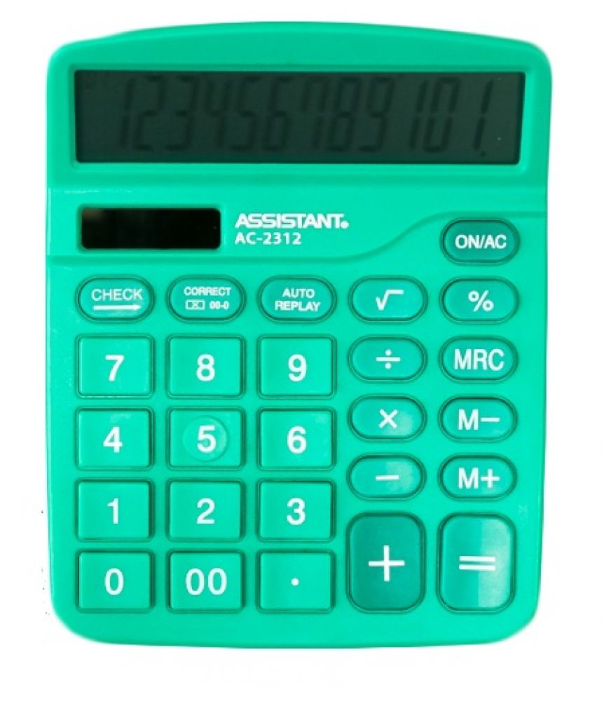 Калькулятор настільний, 12 розрядів, AC-2312, Assistant (green)