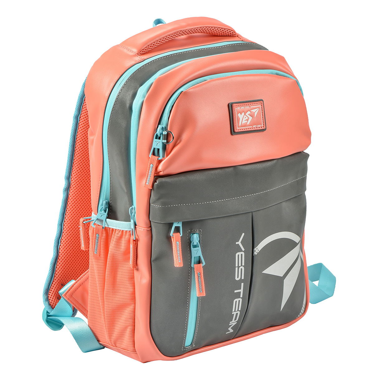 Рюкзак молодіжний YES T-32 Citypack ULTRA кораловий/сірий 43*30*12см., 558413