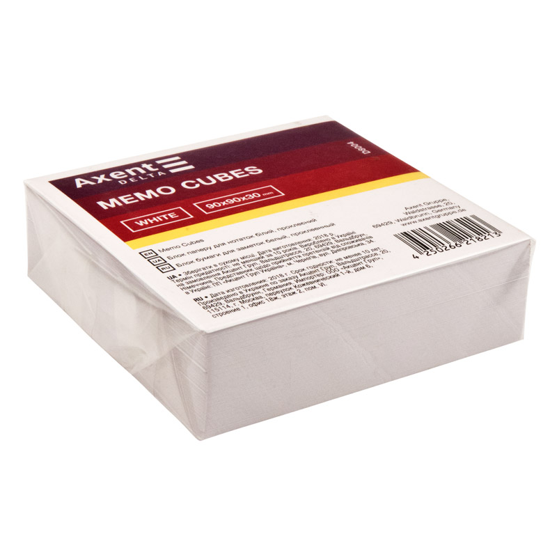 Блок паперу для нотаток білий 90*90*30мм, проклеєний D8004