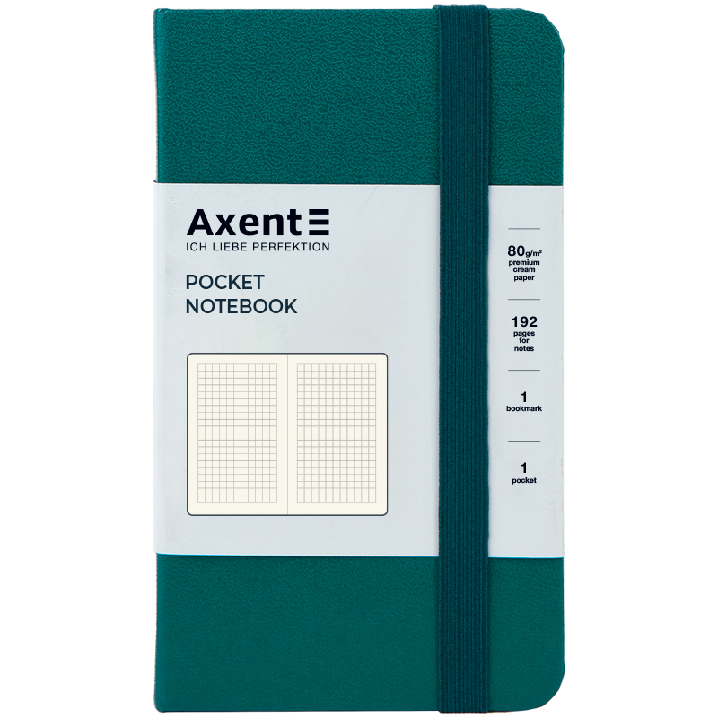 Книга записна Partner, 95*140, 96арк, кліт, малахітова, 8301-31-A