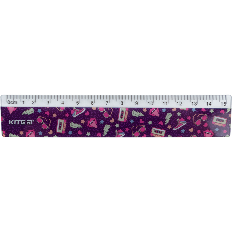 Лінійка пластикова, 15см. Chilling Cat K22-090-02 Kite