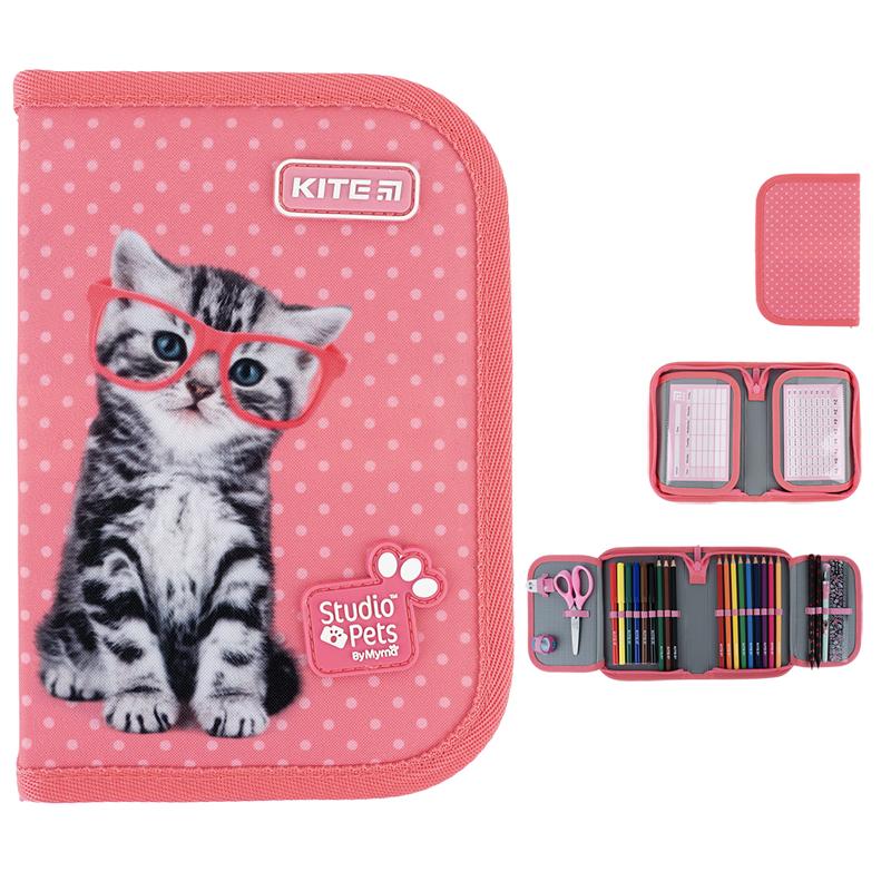Пенал Kite 1 від., 2 відв., з наповненням SP24-622H-2 Studio Pets