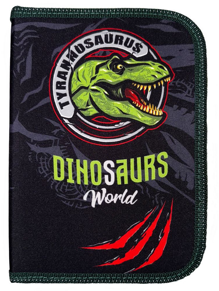 Пенал 1-яр. пустий, 1 відворот, поліестер, Dinosaurs World, 24111C Class