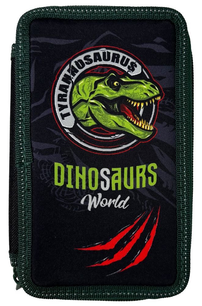 Пенал 2-яр. пустий, поліестер, Dinosaurs World, 24311C Class