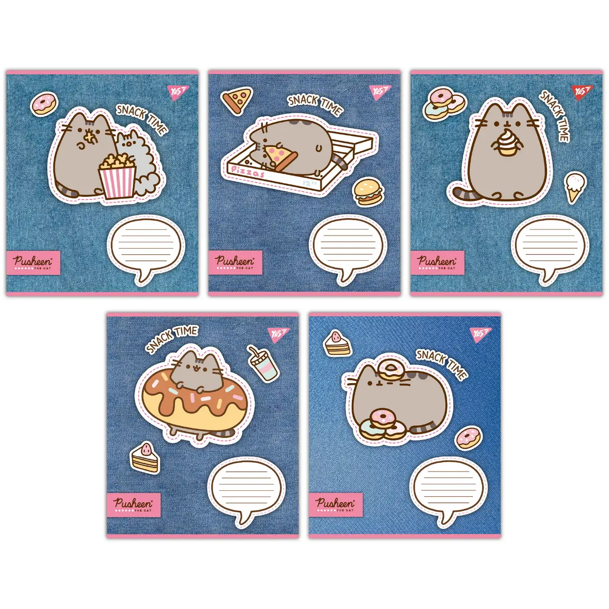 Зошит А5/12 арк коса YES Pusheen. Snack time, 767213
