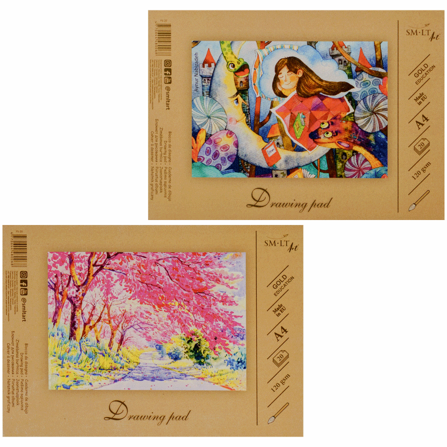 Альбом-склейка для рисунку А4, 120г/м2, 20л, Smiltainis