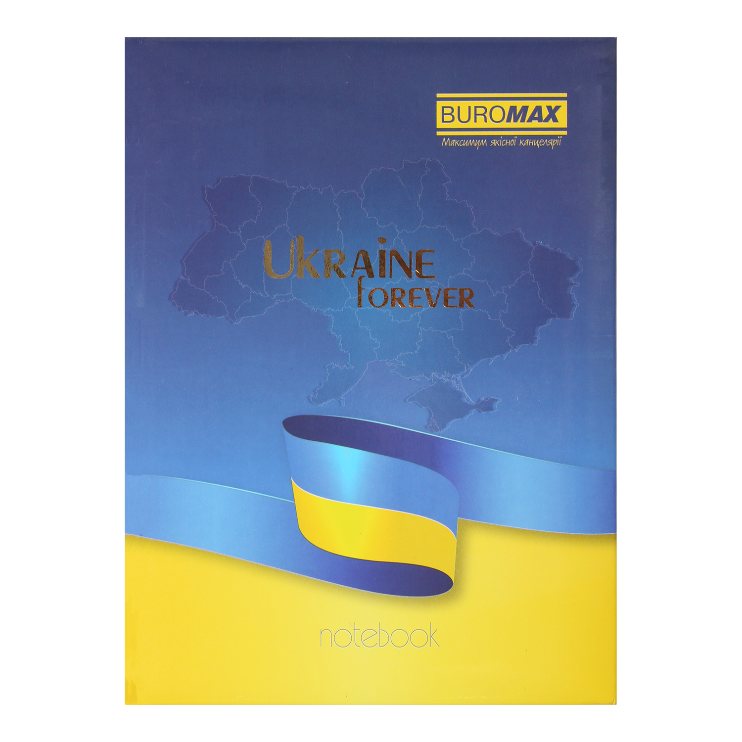 Блокнот UKRAINE, А5, 80 арк., кліт, тверда обкл, гл. ламінація з поролон, блакитний, BM.24582101-14