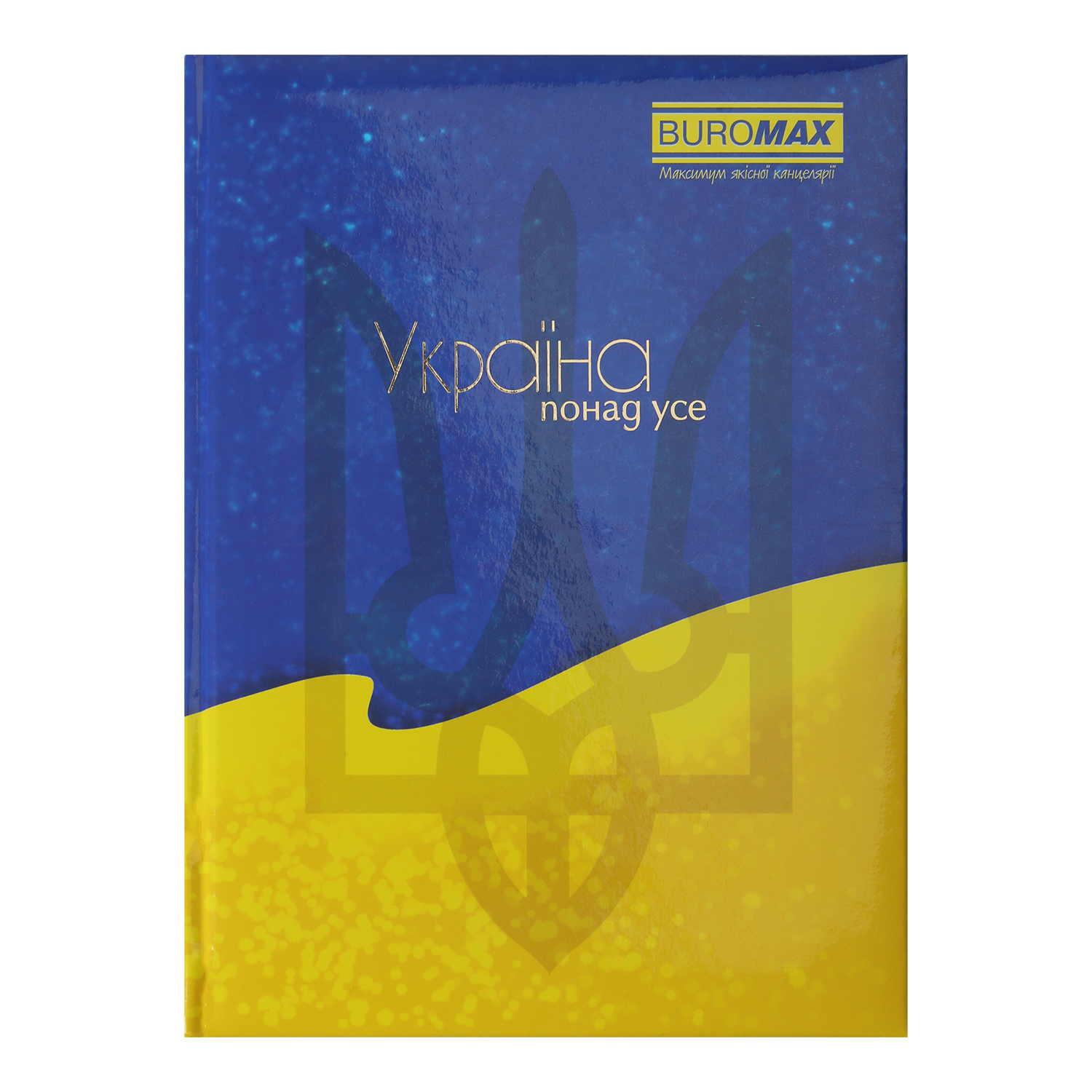 Блокнот UKRAINE, А5, 80 арк., кліт, тверда обкл, гл. ламінація з поролон, жовтий, BM.24582101-08