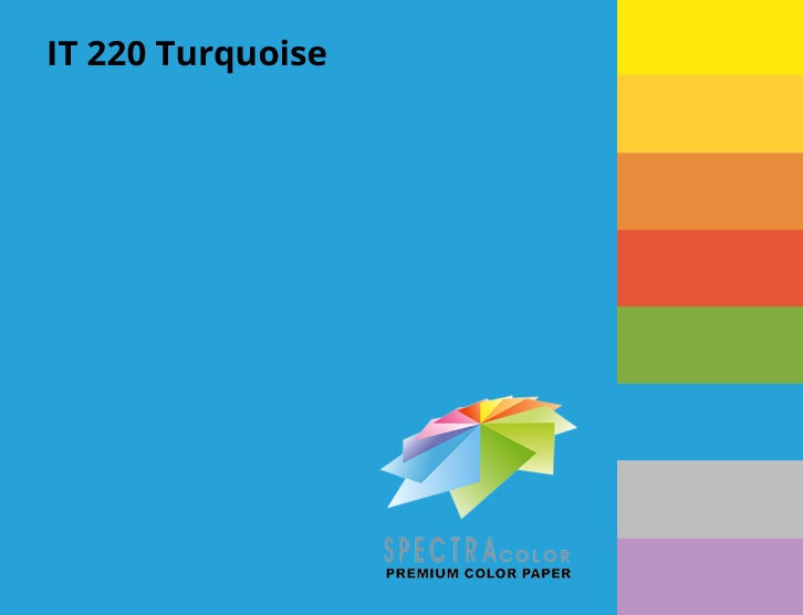 Папір кольоровий Spectra Color А4 160г/м2, 250 арк. інтенсив Turquoise 220, синій