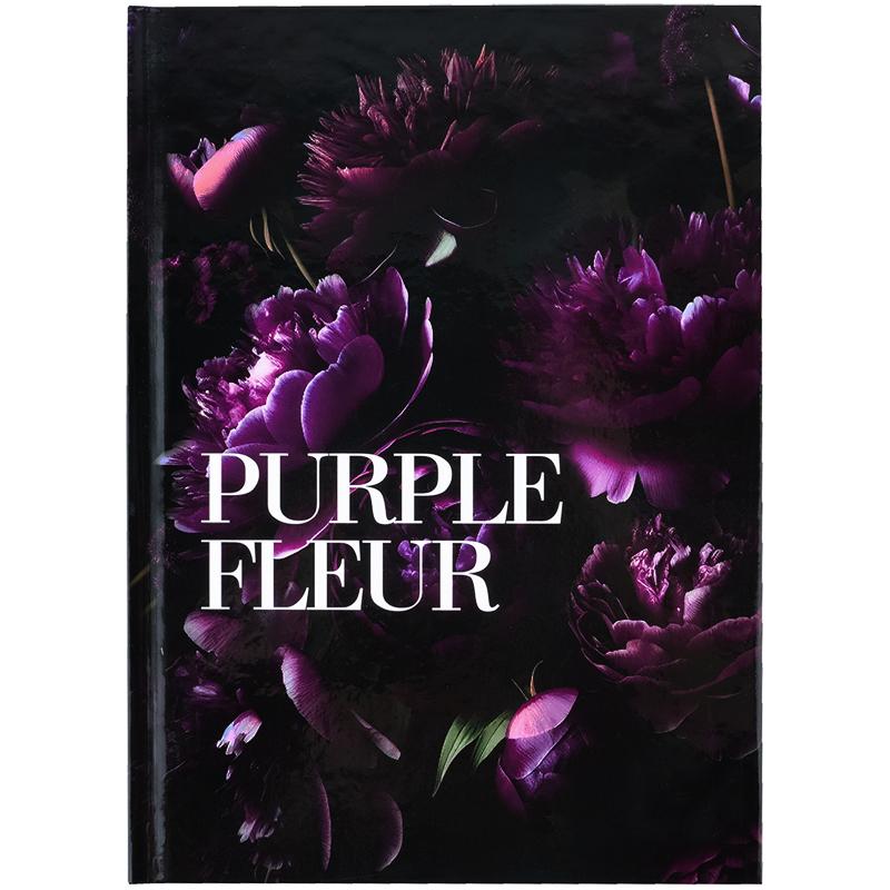 Книга записна тверда обкл. А5, 96 арк., кліт., Purple fleur 8459-2-A