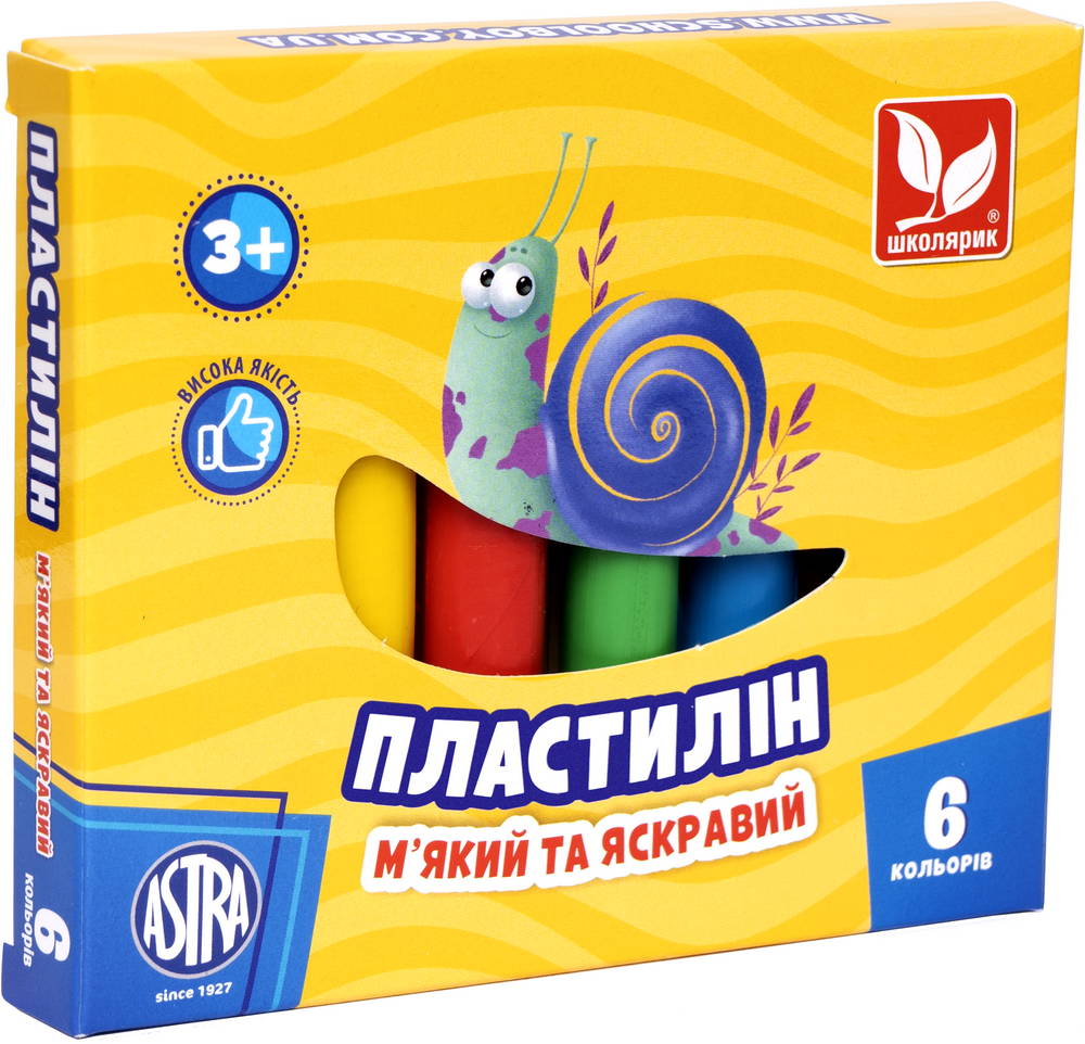 Пластилін круглий 6 кольорів 83811905-UA Школярик