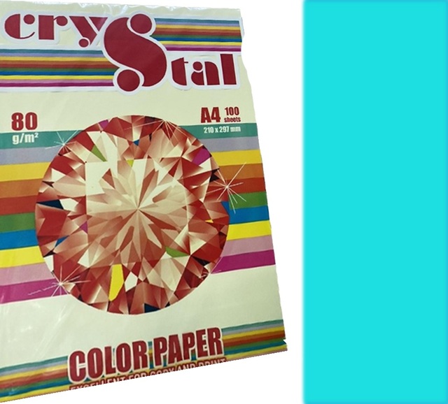 Папір кольоровий Crystal Color Paper А4 80 г/м. 100 арк. пастель Ocean 120, св.блакитний