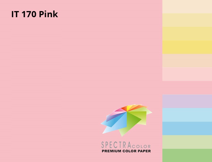 Папір кольоровий Spectra Color А4 160 г/м2. 100арк. пастель Pink 170, рожевий