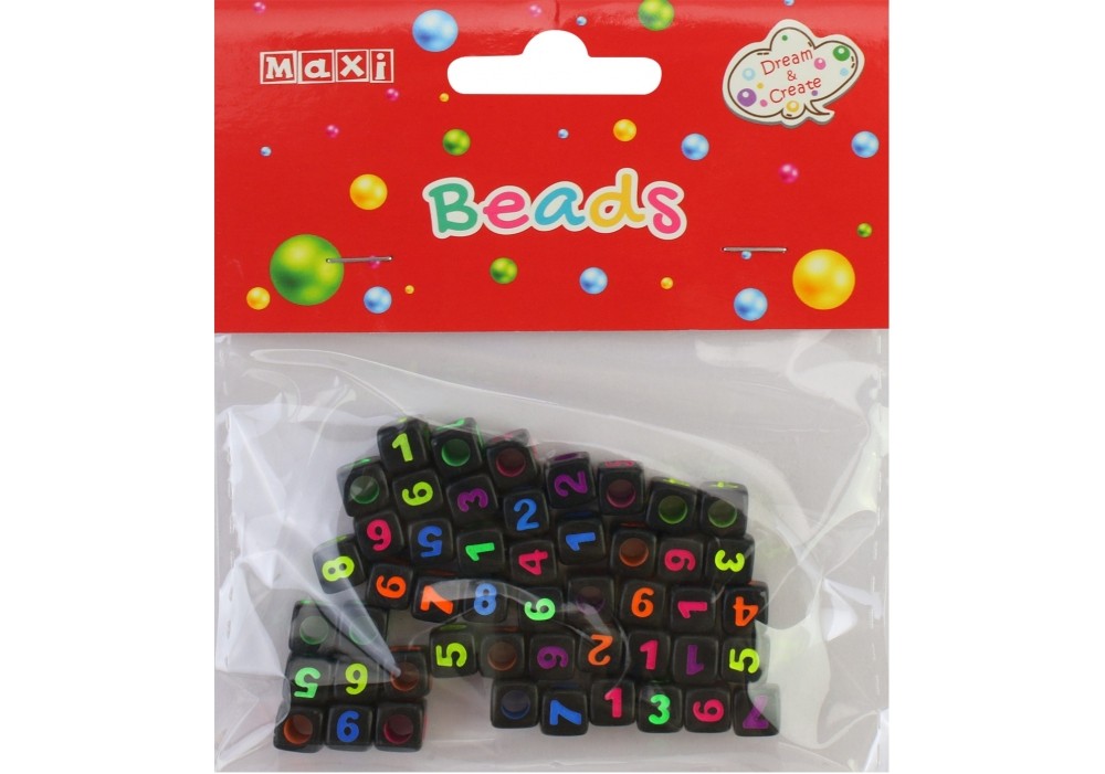 Бусини Numbers, 50 шт., MX62778 Maxi