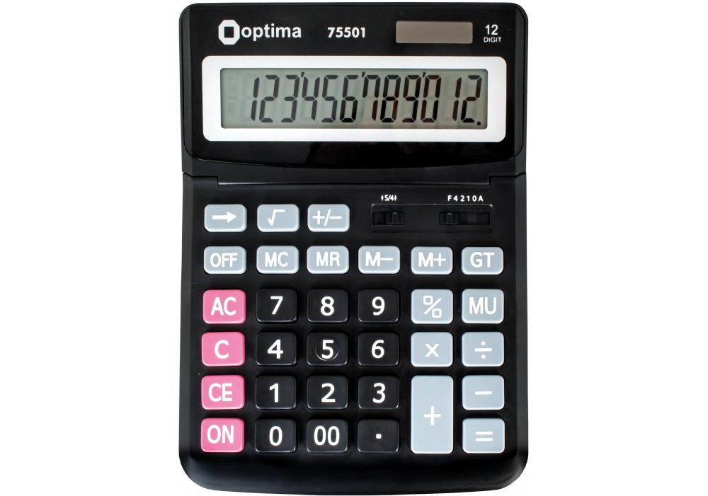 Калькулятор настільний Optima, 12 розрядів, 230*165*45 мм, O75501