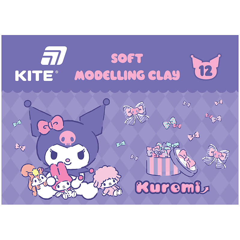 Пластилін восковий, 12 кольорів, 240 г. Kuromi HK24-1086 Kite