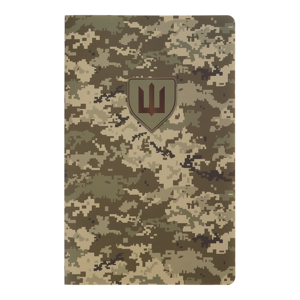 Книга записна з синтетичного каменя MILITARY, А5, 64 аркуші, клітинка, піксель, BM.295190-04