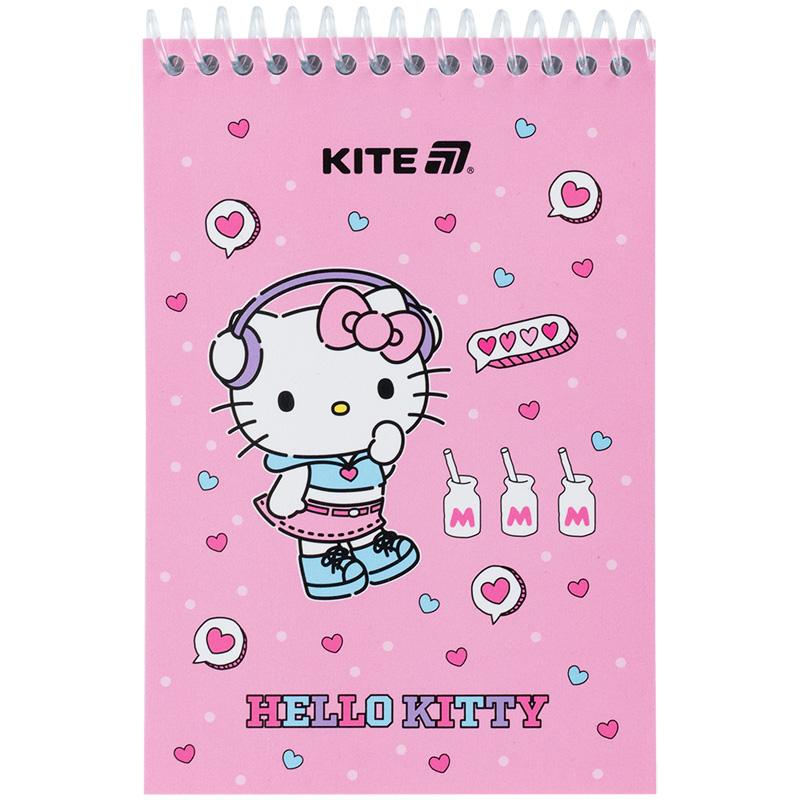 Блокнот пласт обкл., спіраль А6, 48арк., нелінований Hello Kitty HK25-196-1 Kite