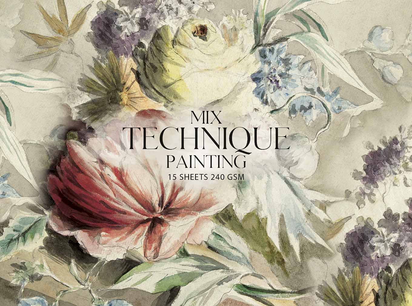 Блок для змішаних технік малювання, А5+/15арк., 240г/м2, MUSE PB-GB-015-052