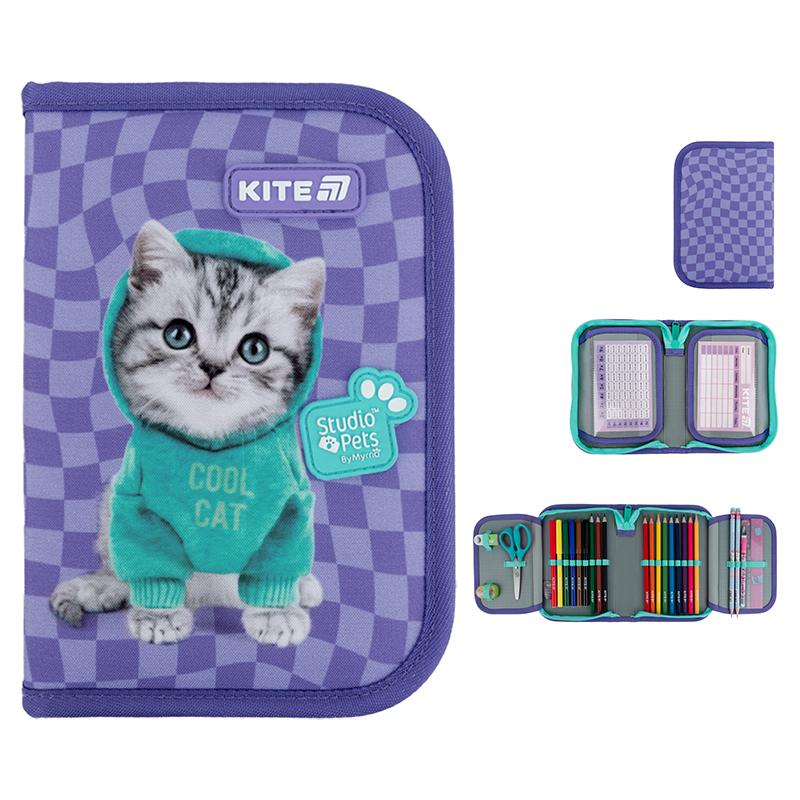 Пенал Kite 1 від., 2 відв., з наповненням SP25-622H-2 Studio Pets