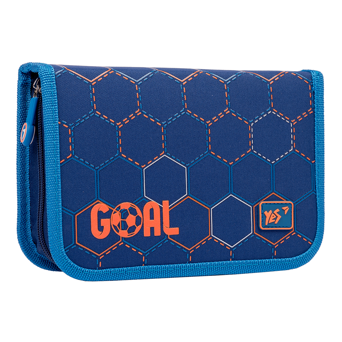 Пенал твердий YES одинарний з двома клапанами HP-04 Goal, синій 533074