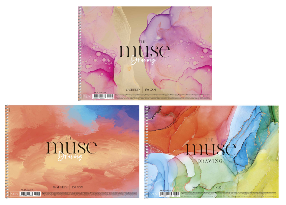 Альбом для малювання, А4/30арк., 150г/м2, картон, MUSE PB-SC-030-315