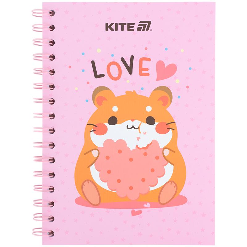 Блокнот на спіралі картонна обкл., А5, 80 арк, кліт, Cute 3, K25-1911-3 Kite