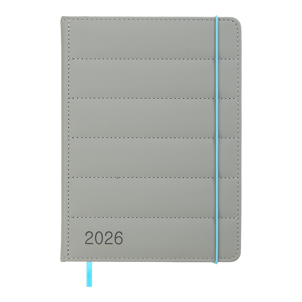 Щоденник датов. 2026 AURA, A5, сірий, штучна шкіра/поролон, BM.21100-09