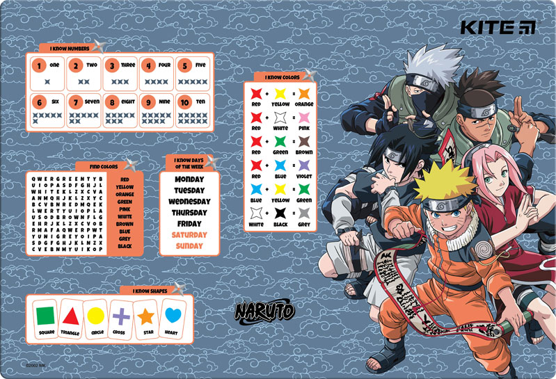 Підкладка настільна, 42,5x29см, PP Naruto NR23-207 Kite