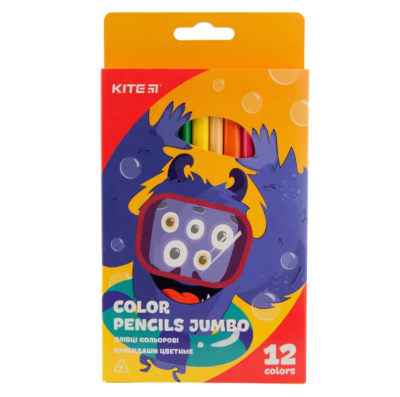 Олівці кольорові тригранні. Jumbo, 12 шт. Kite Jollies K19-048-5