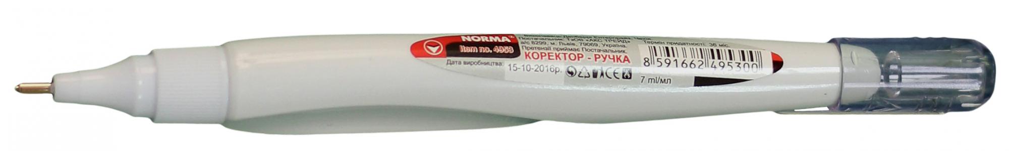 Коректор-ручка, метал. клапан, 7мл, 4953, Norma