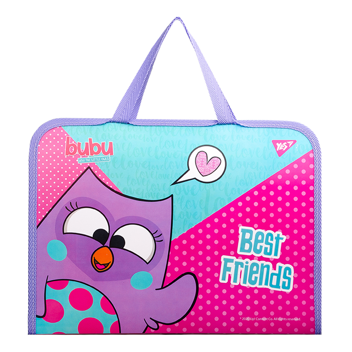 Папка-портфель YES на блискавці з тканинними ручками Bubu А4, 491873 Папка-портфель YES на блискавці з тканинними ручками Bubu А4, 491873