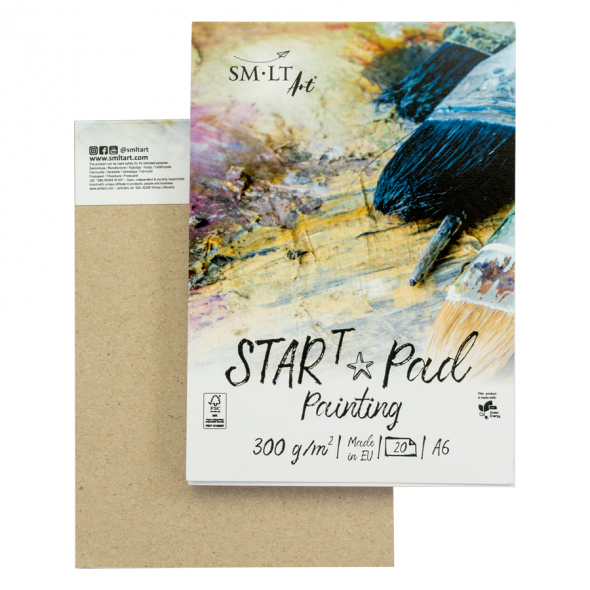 Склейка STAR T (mixed media), А6 (10,5*14,8 см), 300г/м2, 20л, Smiltainis