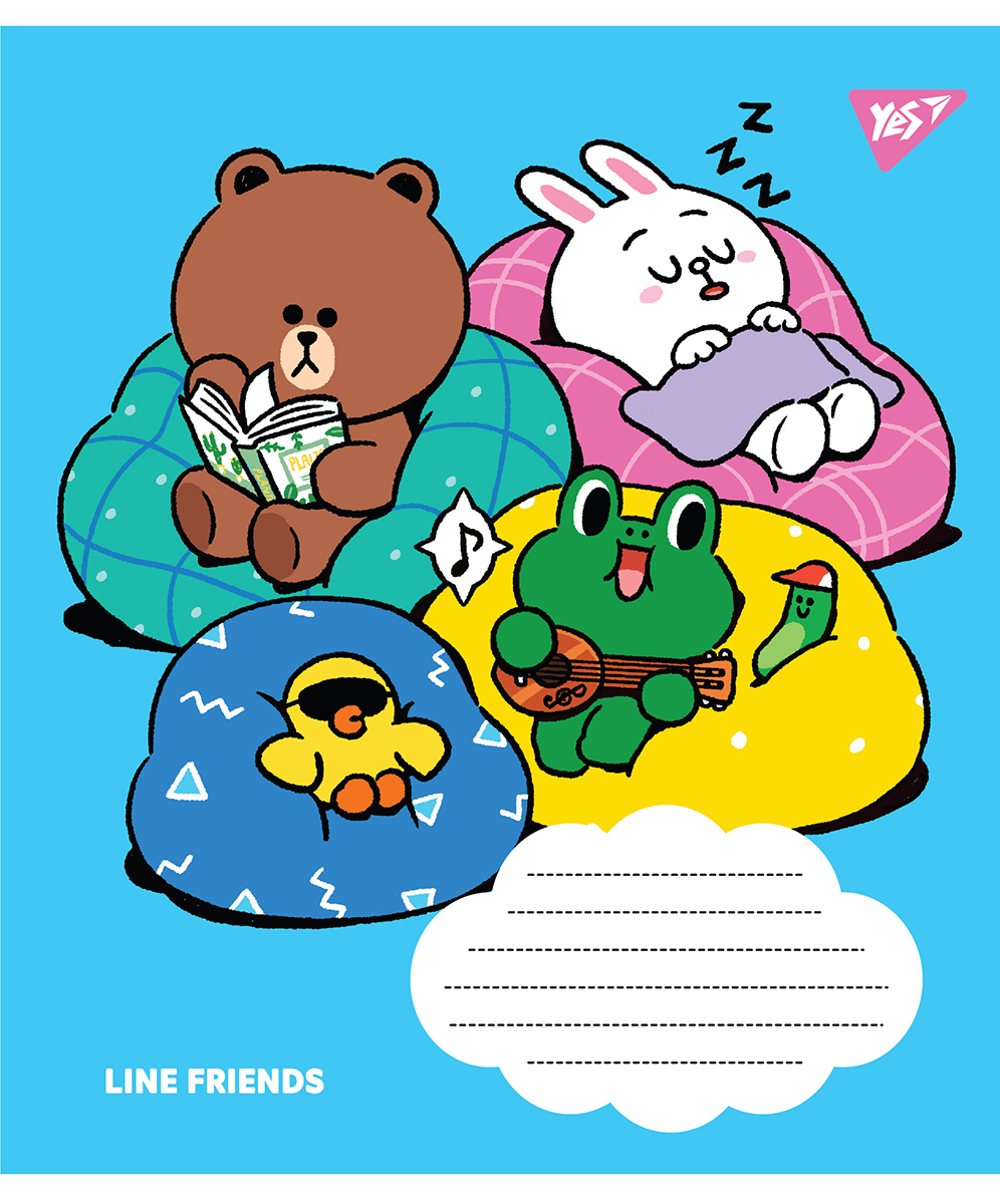 Зошит для нот А5, 12арк., Line friends 766255 YES 